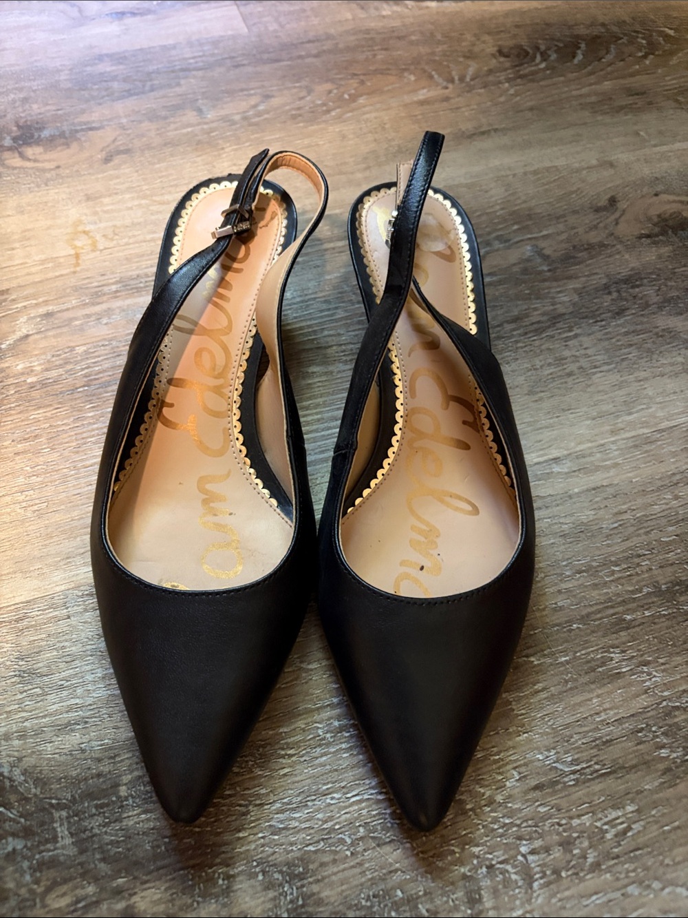 Sam Edelman Black Pointed Toe Slingback Flats